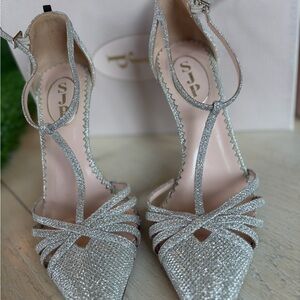 SJP by Sarah Jessica Parker Glittering Silver Heels